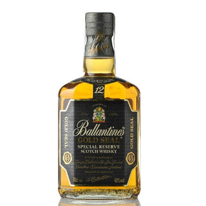 Ballantines 12 Years Old Gold Seal + wooden box