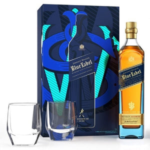 Johnnie Walker Blue 750ml  & 2  glasses